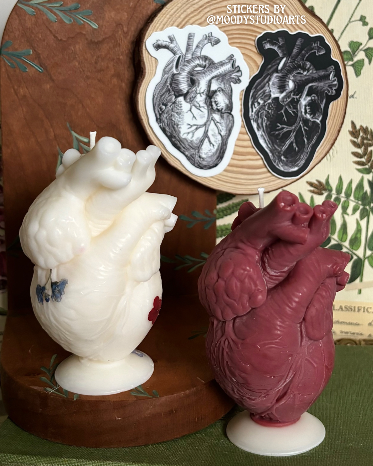 MTO ✿ Floral Anatomical Heart Candle