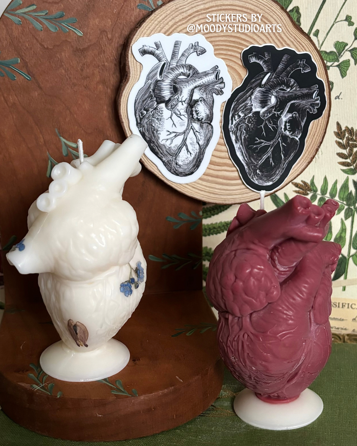 MTO ✿ Floral Anatomical Heart Candle