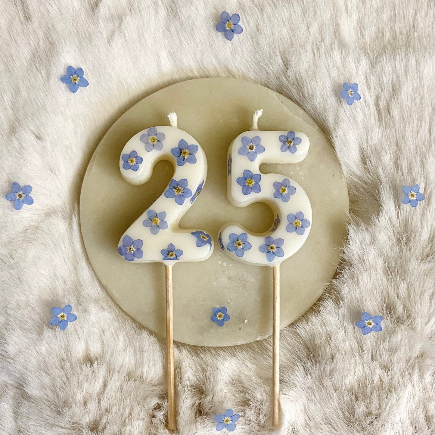 MTO ✿ Forget Me Not Birthday Candle Numbers